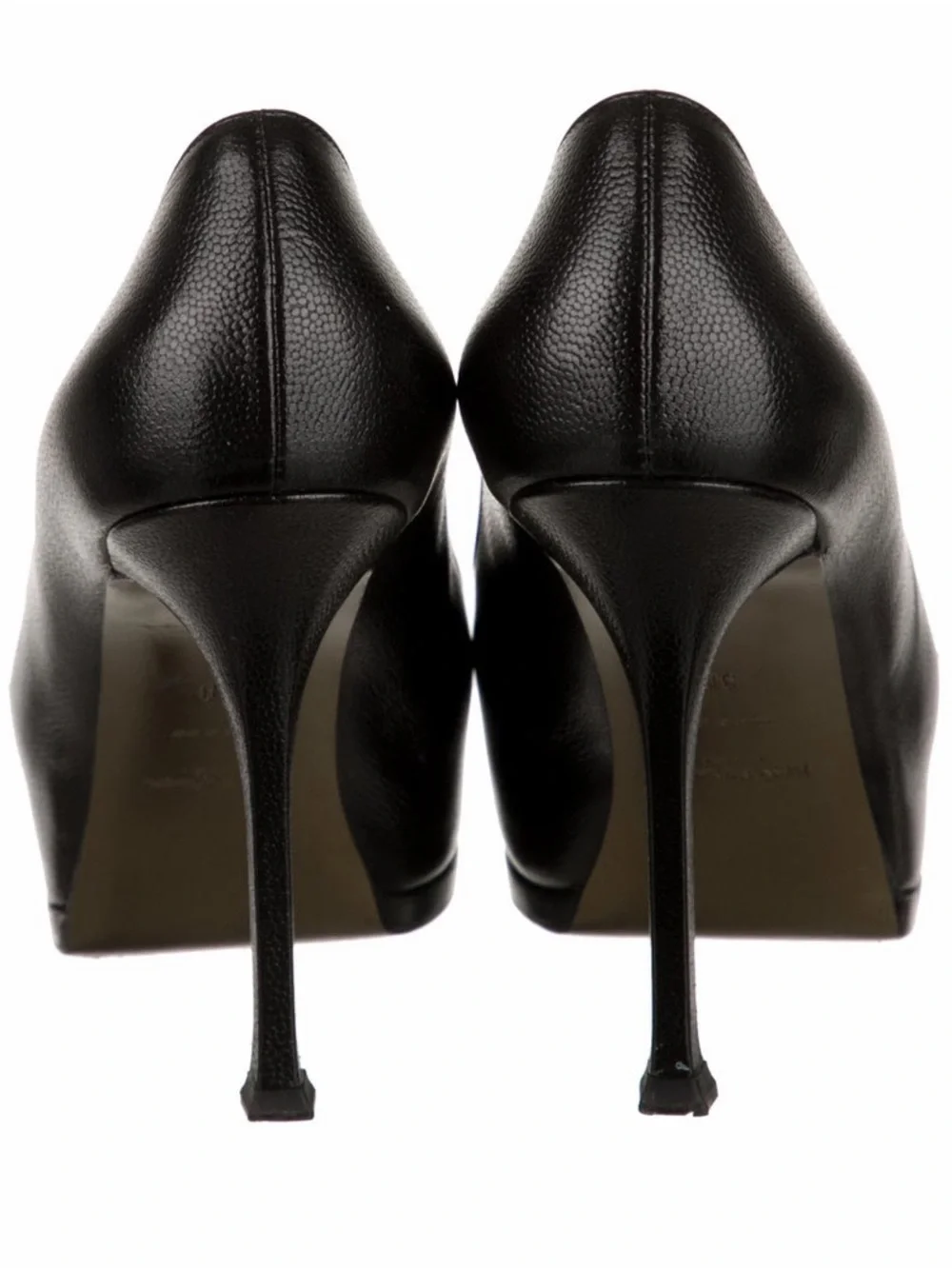 Yves Saint Laurent Black Tribute Two Leather Platform Pumps - Picture 2 of 8